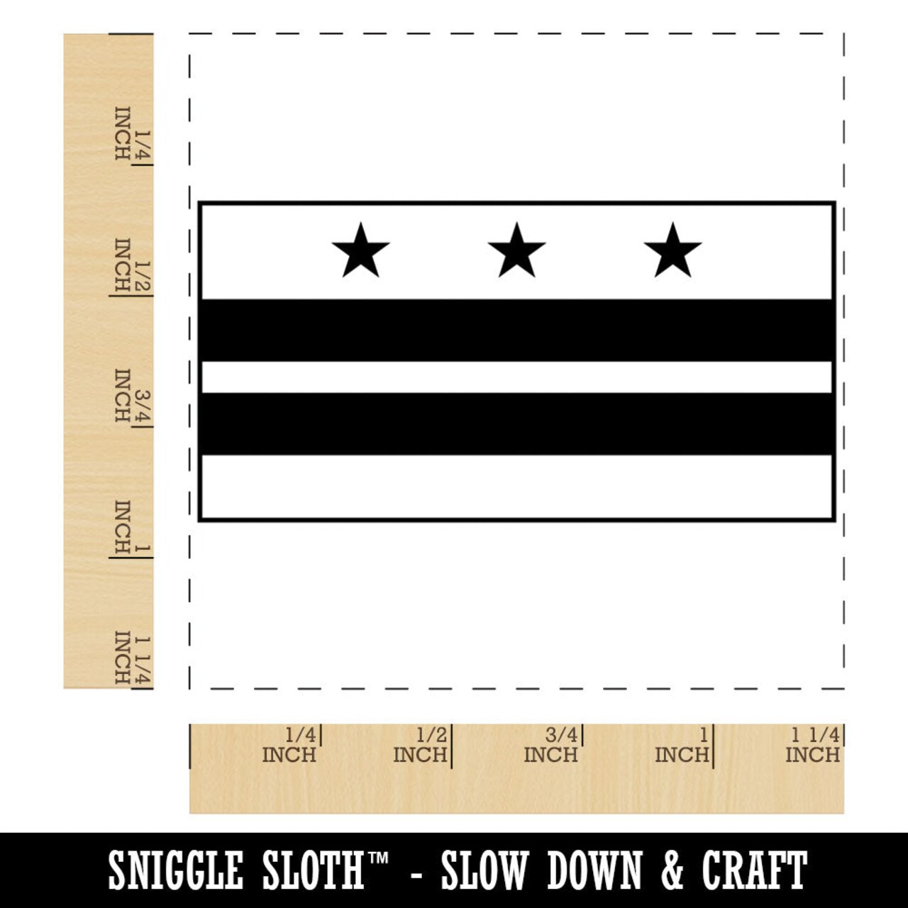 Washington D.C. District of Columbia Flag Square Rubber Stamp for Stamping Crafting